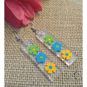 Flower Power Handcrafted Acrylic Earrings!